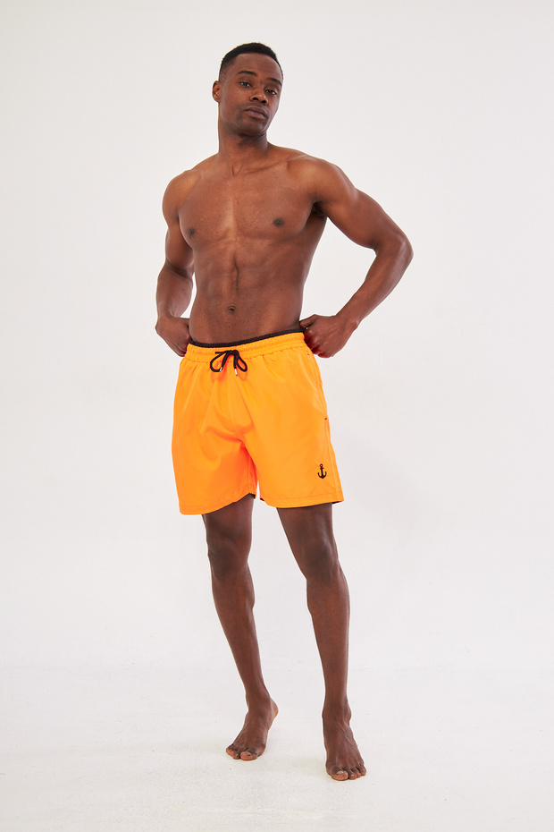 Renkli Cep Fermuarlı Deniz Şortu - 1