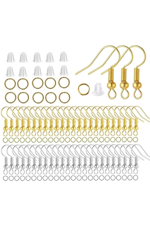 400 Pieces Two Colors Earring Hook Set Jewelry Making Set