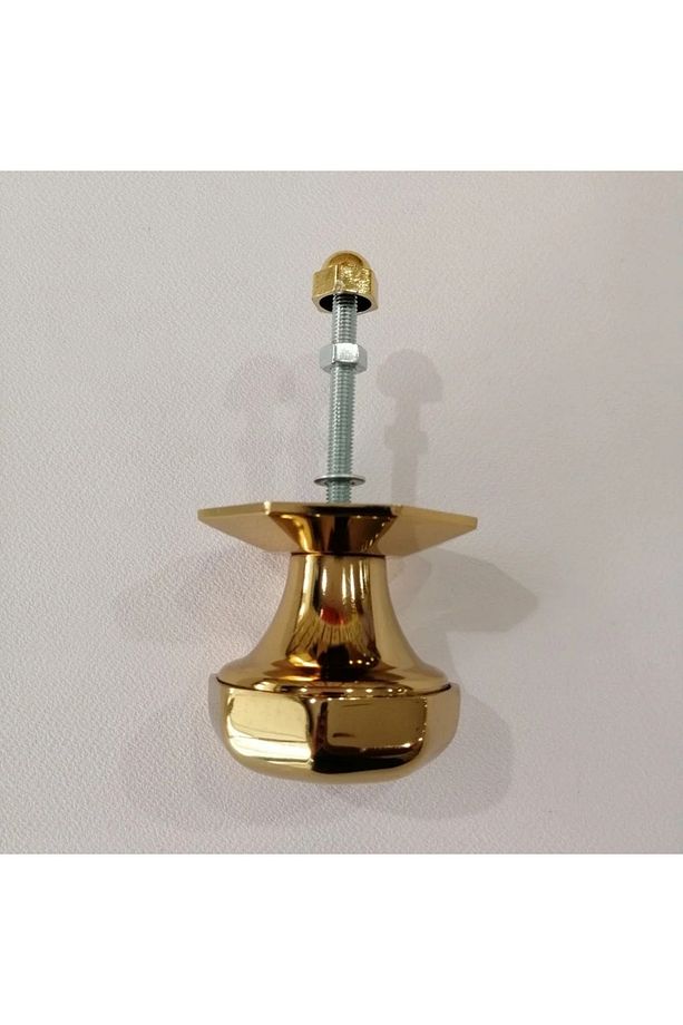Kristal Sarı Kapı Topuzu - Çelik Kapı Tokmağı - 2
