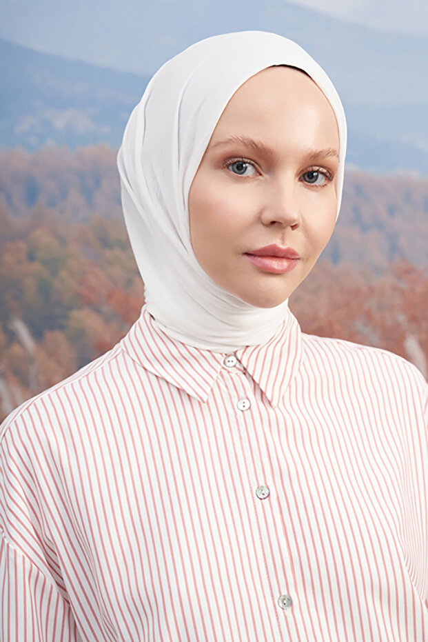 Rustik Pamuksu Şal - Krem - 2