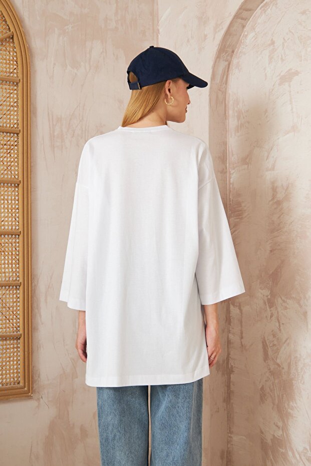 Basıc  T-shirt 4-6694- BEYAZ - 4