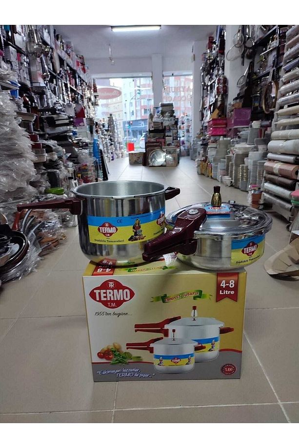 Alüminyum Düdüklü Tencere 8 Lt Ve 4 Lt Tencere Tek Kapak Iki Tencereyede Uyumludur - 6