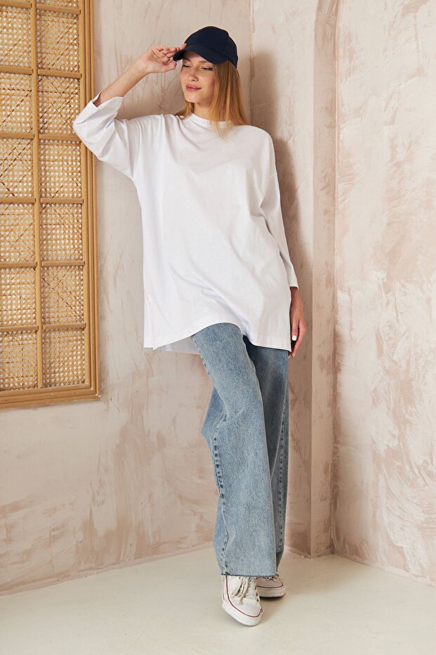 Basıc  T-shirt 4-6694- BEYAZ - 5