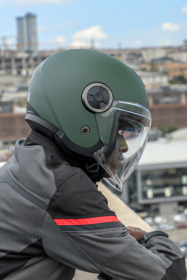 CLASSY MAT YEŞİL KASK - 4