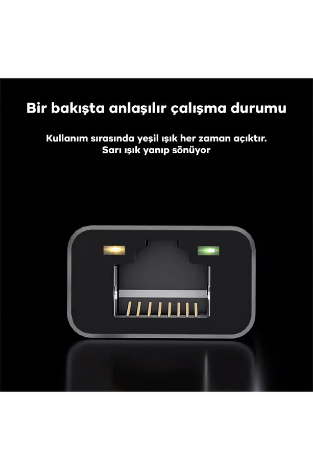 Type-c to RJ 45 2.5 Gbps Ethernet kablosu SİYAH - 3