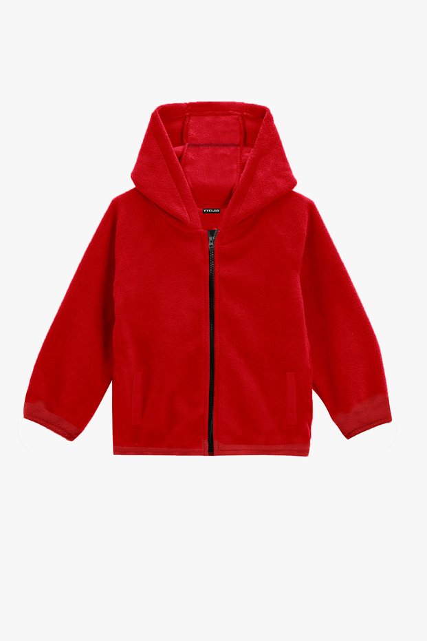 Red Hooded Fleece JacKet - with PocKets, Boys and Girls