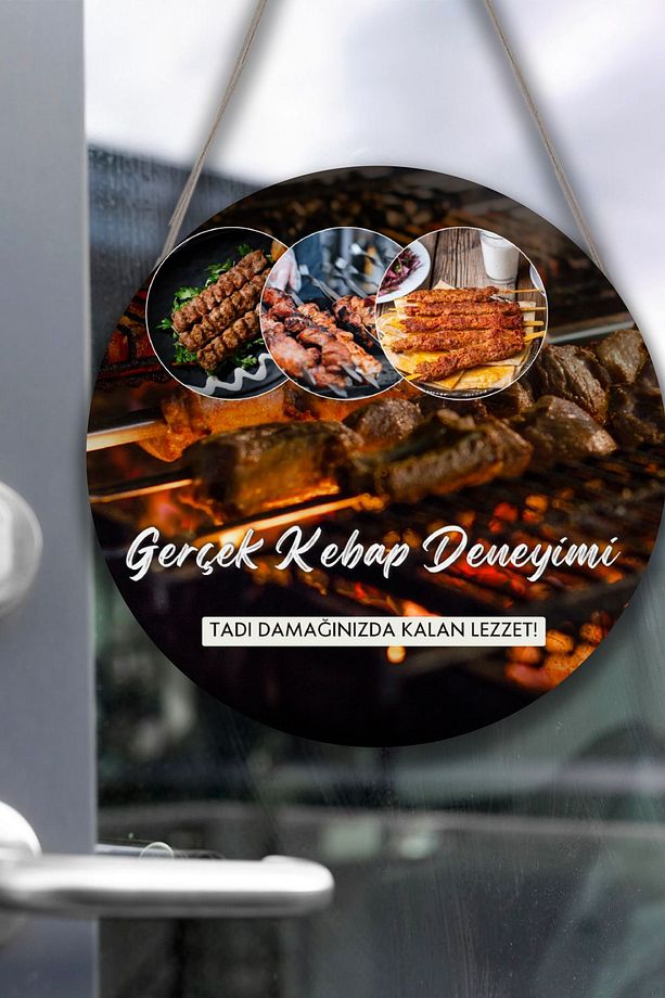 Kebap Salonu Için Duvar, Kapı, Tek Taraflı Askılı Pano Karşılama Tabelası, Restoran Süs Tablo - 1