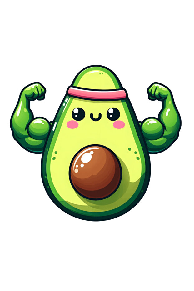 Strong Avocado Sticker Car, Motorcycle, Helmet, Laptop, Glass Sticker 14X12 cm