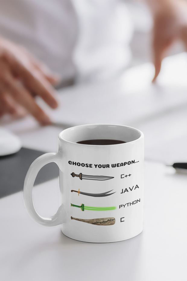 Bilgisayar Programcısı Yazılımcı Mühendis Java, Python Baskılı Hediyelik Eğlenceli Beyaz Kupa Bardak - 1