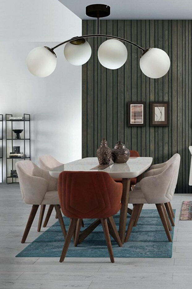 Veronika Modern Globe Kapalı Camlı 4lü Avize - 1