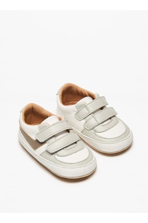 Panelled Booties with Hook and Loop Closure - 2