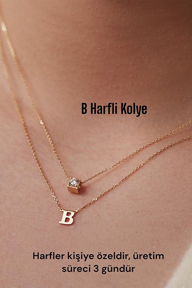 B Harfli Altın Kolye - 2