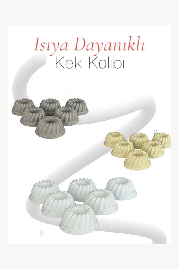 Silikon 6 Lı Muffin Kalıbı Krem - 5