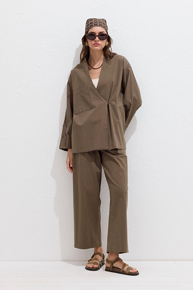 Prémium PAMUT barna kimonó - 5