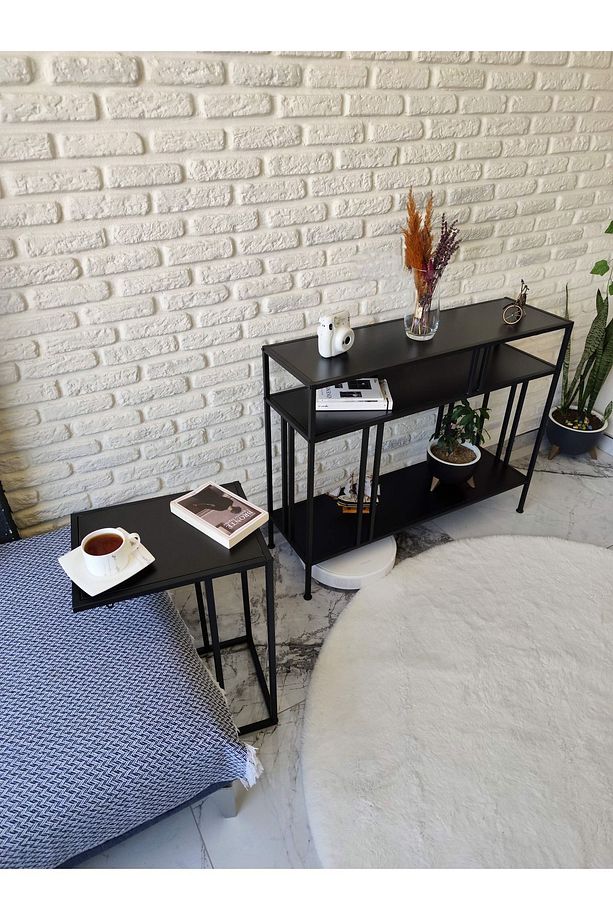 Mondrian Dresuar Siyah Ahşap & Velora C Sehpa Siyah Ahşap - 3