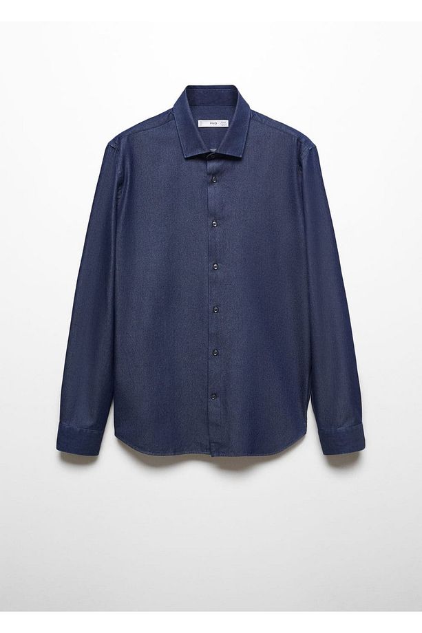 Regular Fit Chambray Pamuklu Gömlek - 3