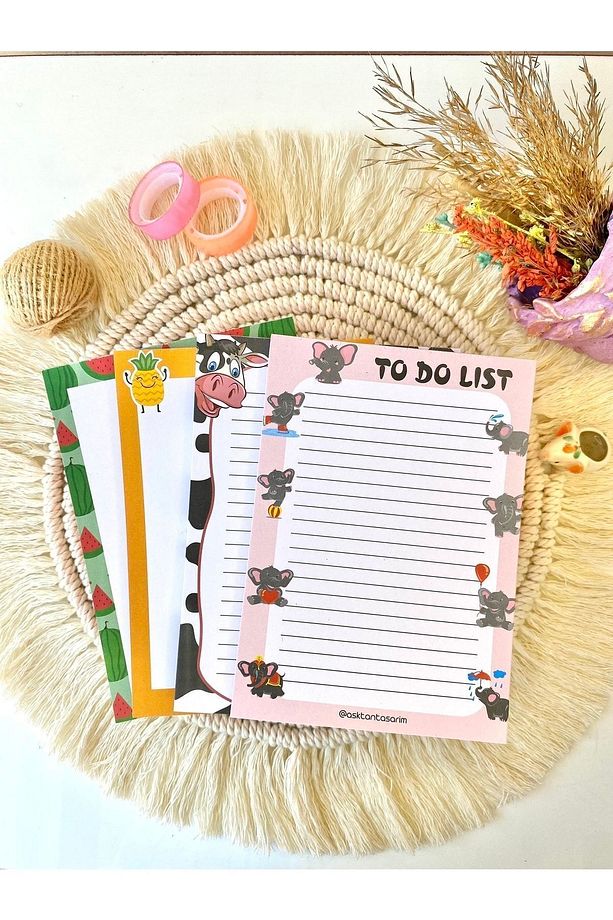 Aşktan Basım 4lü Note Pad To Do List Bloknot 10x14 cm - 1