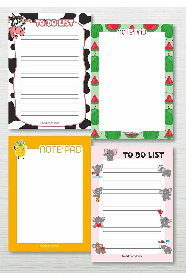 Aşktan Basım 4lü Note Pad To Do List Bloknot 10x14 cm - 3