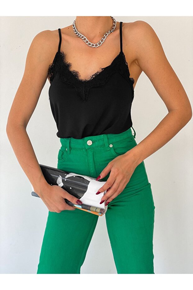 Siyah Dantelli Atlet - 4