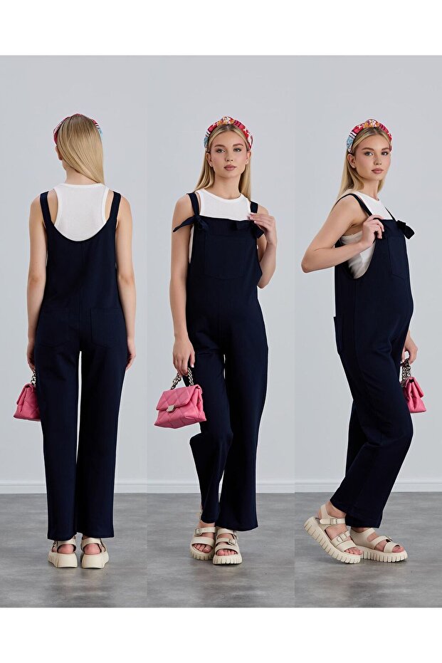 Penye Hamile Bahçıvan Tulum - 3