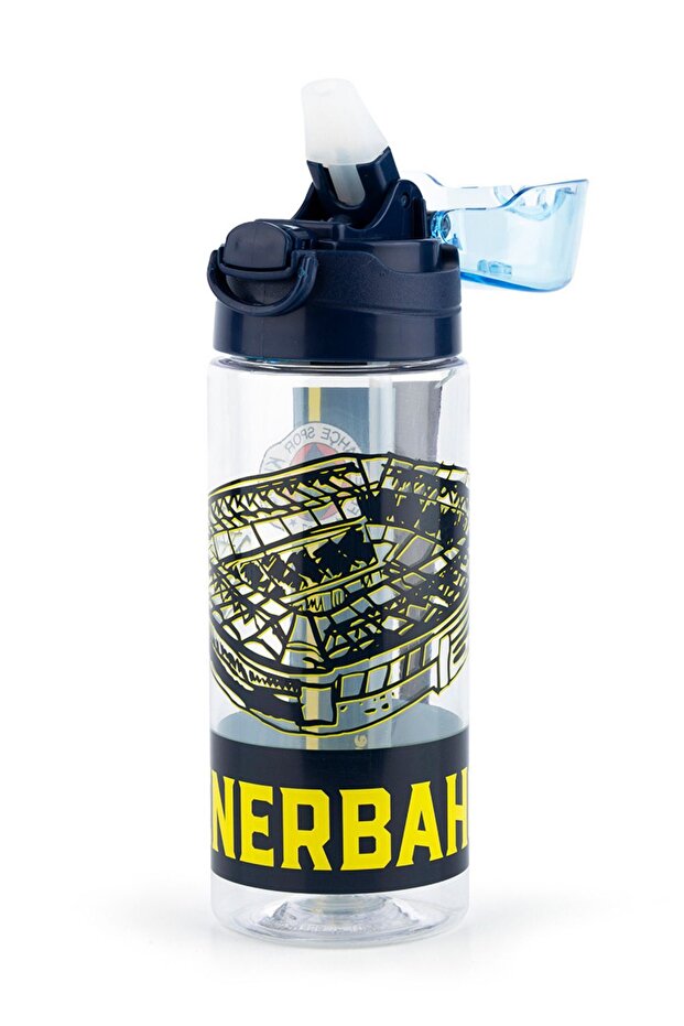 Licensed School Water Bottle with Fb Logo - Student Water Bottle with Straw, Button and Protective Lid