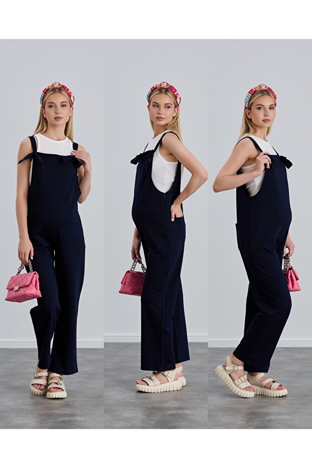 Penye Hamile Bahçıvan Tulum - 7