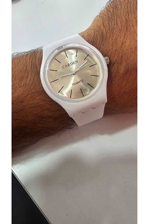 Unisex Silicone Band White Wristwatch