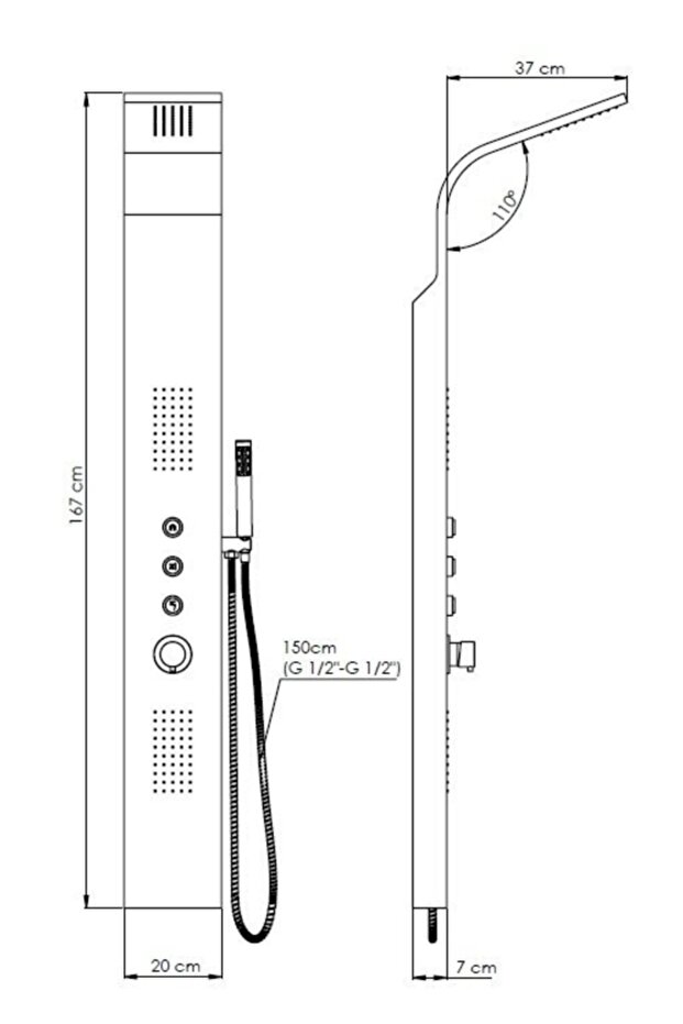Duş Paneli Inox Yüzey Dsp08 - 2