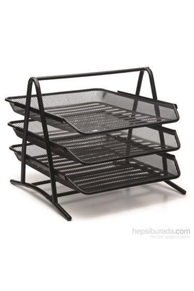 Document Shelf Metal 3-Piece Black 9304