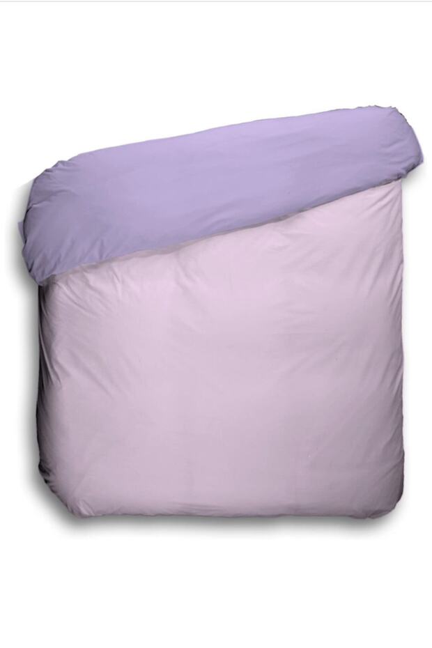 Single, Reversible Duvet Cover Set, 100% Cotton, Pink-lilac