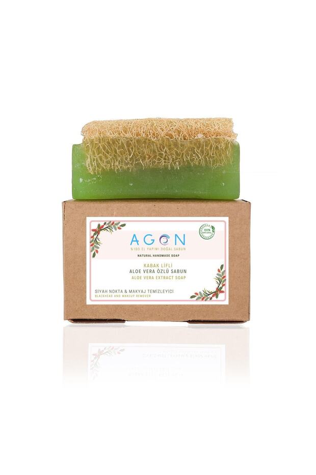 100% Handmade Natural Pumpkin Fiber Aloe Vera Extract Soap