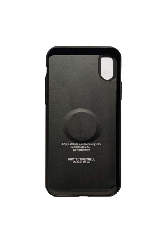Apple Iphone Xs Max Araç Tutucu Mıknatıslı Logolu Arka Cam Kapak Kılıf Siyah - 2