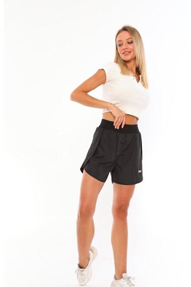 Kadın Siyah Deniz Şortu Mayo - 3