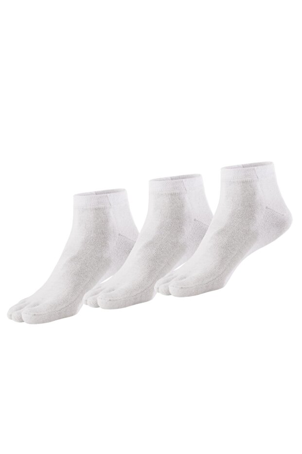 Anti-Fungal Toe Booties Women's White Silver Socks 3 Pack