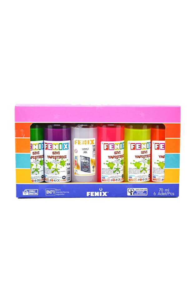 Slime Jeli Ve Boraks 5 Renk Slime Jeli + 70ml Sıvı Boraks Seti Slaym Malzemesi - 1