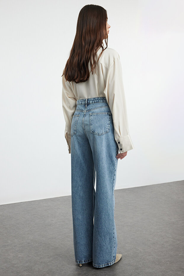 Mavi Yüksek Bel Wide Leg Jeans TWOAW25JE00091 - 5