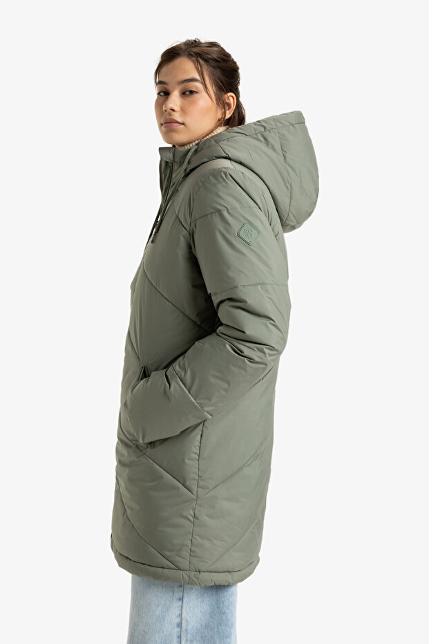 Kurtka puchowa dla kobiet - kolekcja Value Line, tkanina poliestrowa - 4