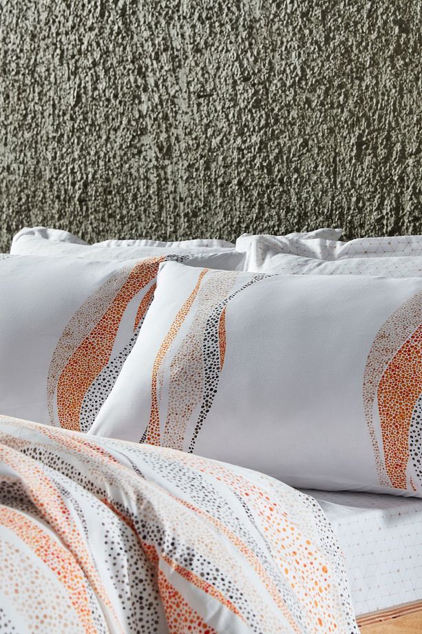 Polycotton Pamuklu Nevresim Takımı Lidya Tek Kişilik - Turuncu - 2