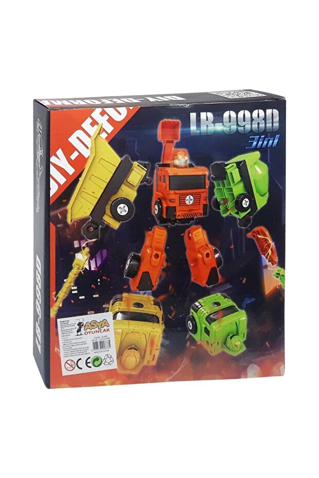 Oyuncak Robot Transform Kutulu Sök Tak 3 In 1 Robot - 2
