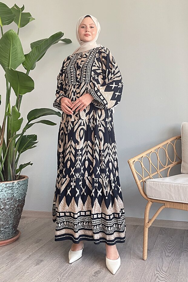 Salaş Siyah Viskon Elbise - 5