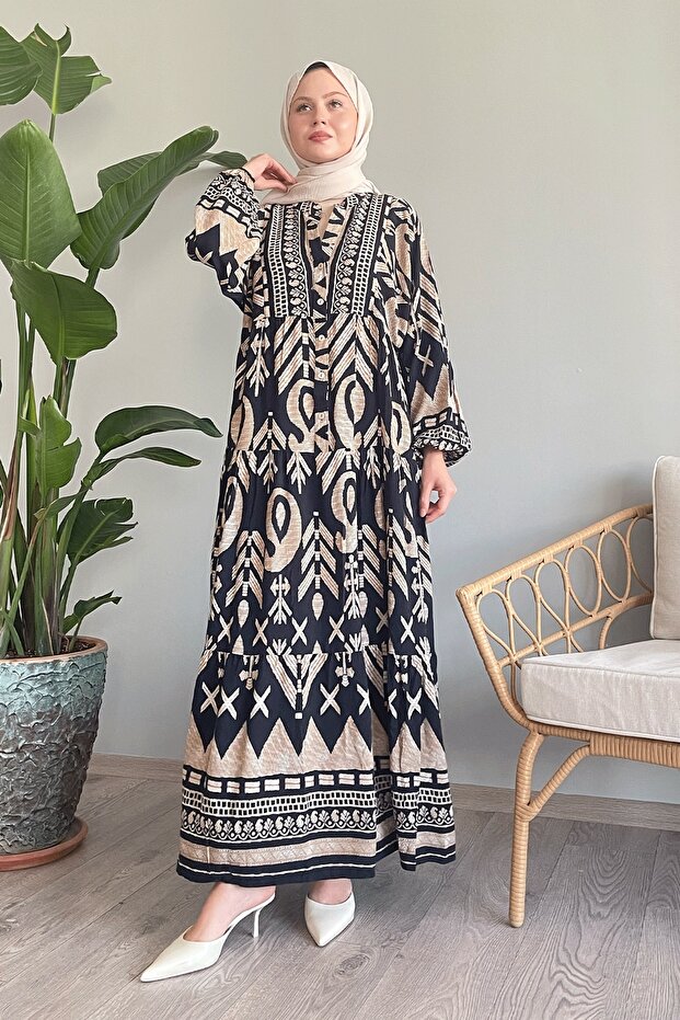 Salaş Siyah Viskon Elbise - 4