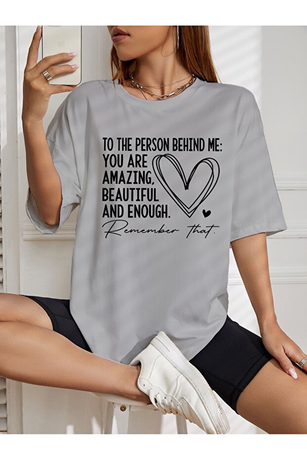 Oversize heart printed T-shirt