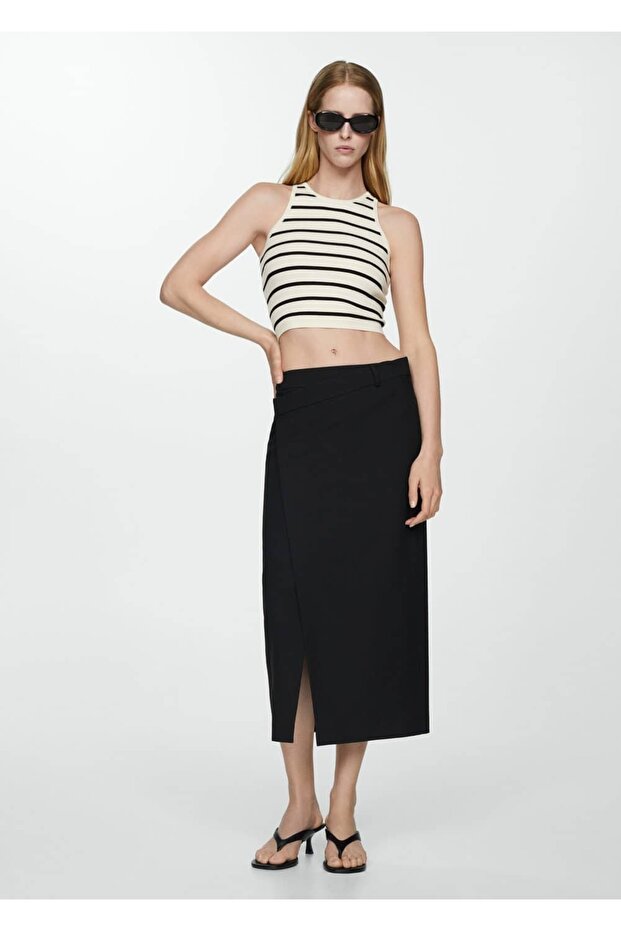 Askılı triko bluz - 2