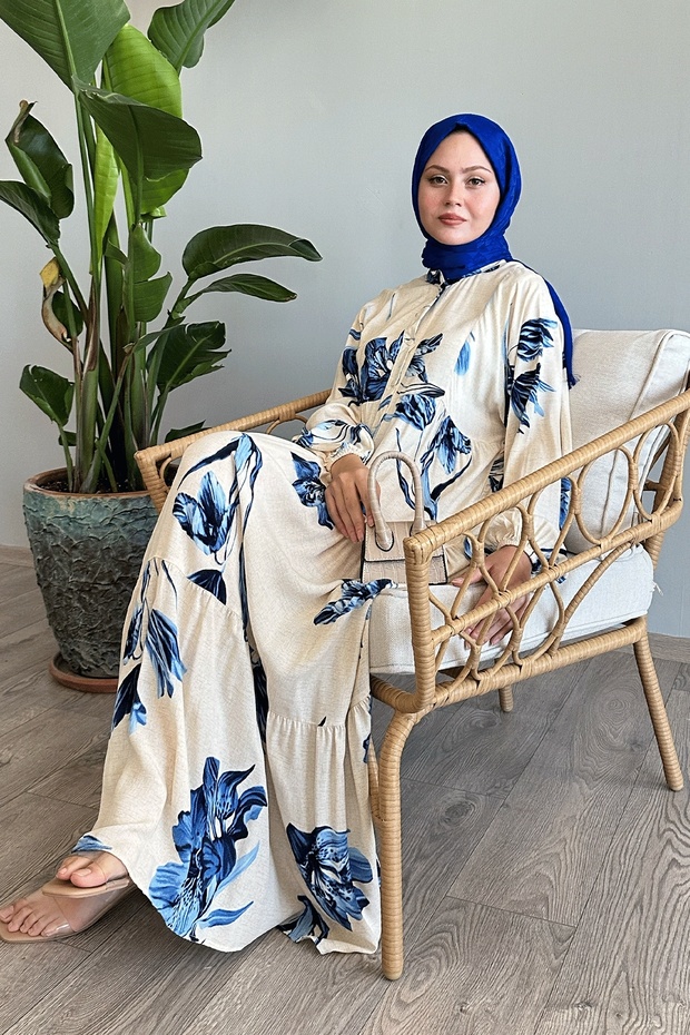 Casual Blue Viscose Azalea Dress