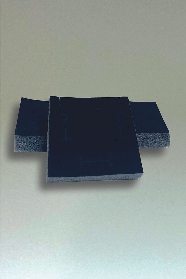 Sünger Takı Kutusu Süngeri 18 Adet 7,5x7,5x2cm Siyah Flok Kaplı - 2