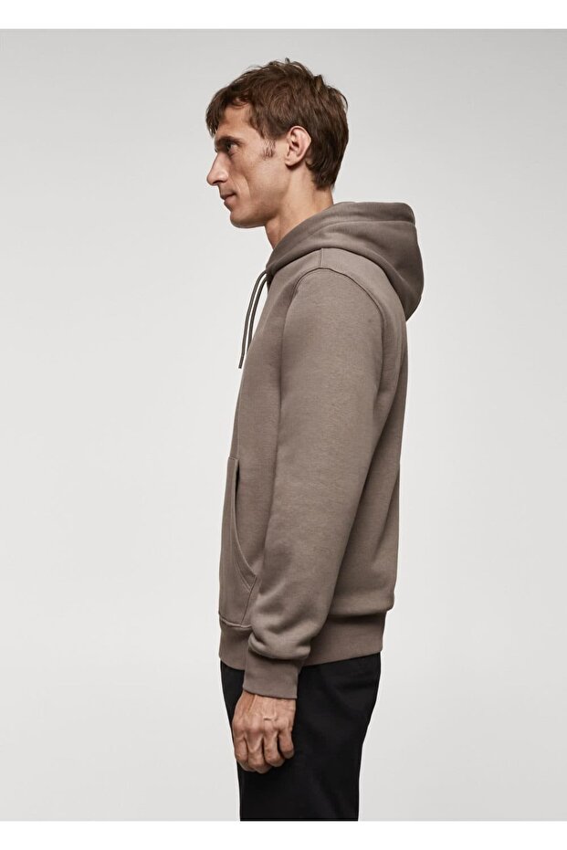 Kapüşonlu Pamuklu Kanguru Sweatshirt - 6