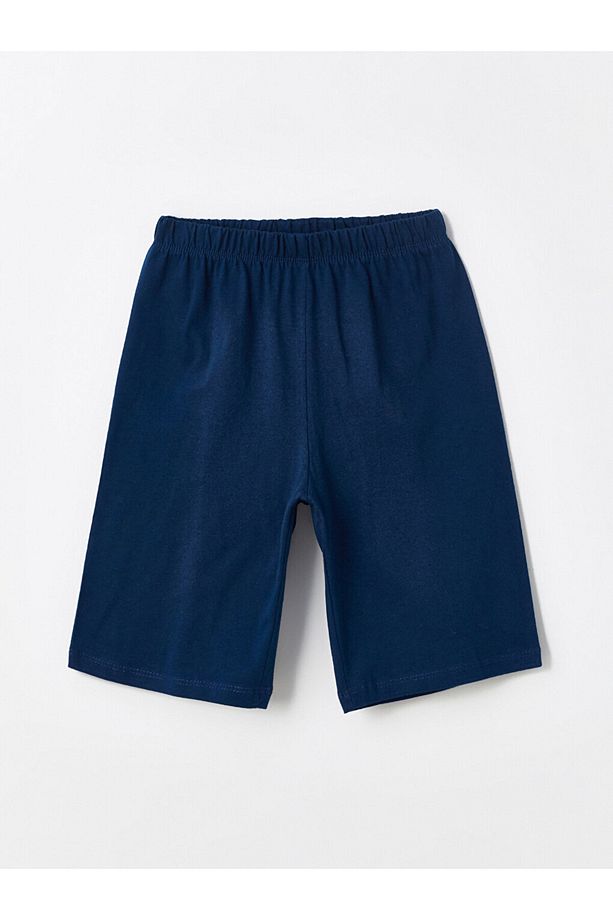 Bisiklet Yaka Baskılı Kısa Kollu Erkek Çocuk Şortlu Pijama Takımı - 4