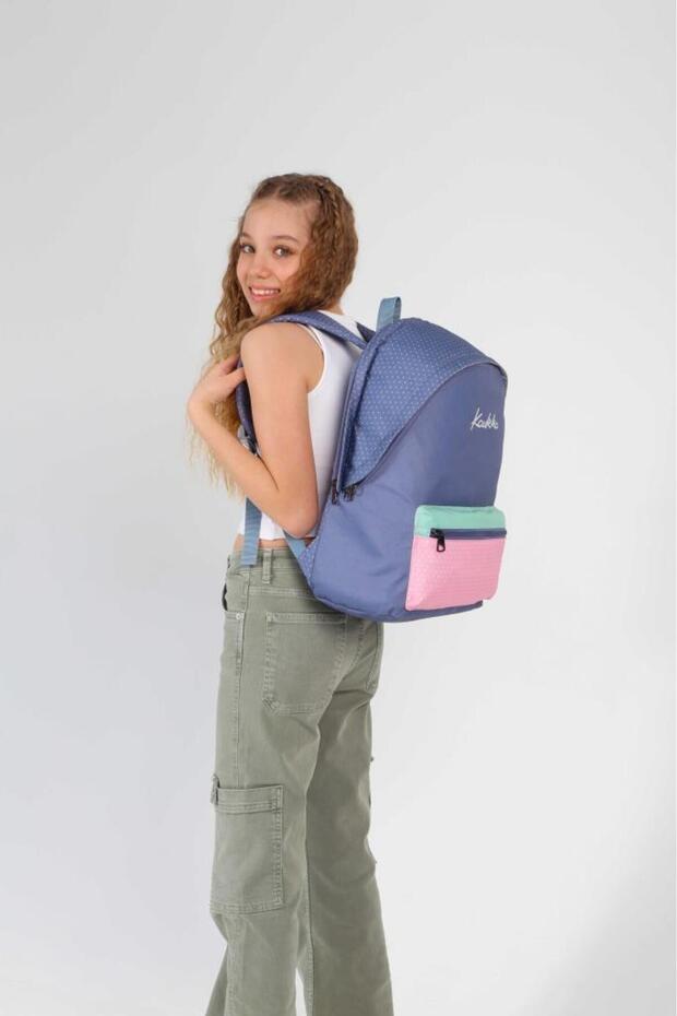 Gray DotS Patterned Line BacKpacK - K1663 - 2