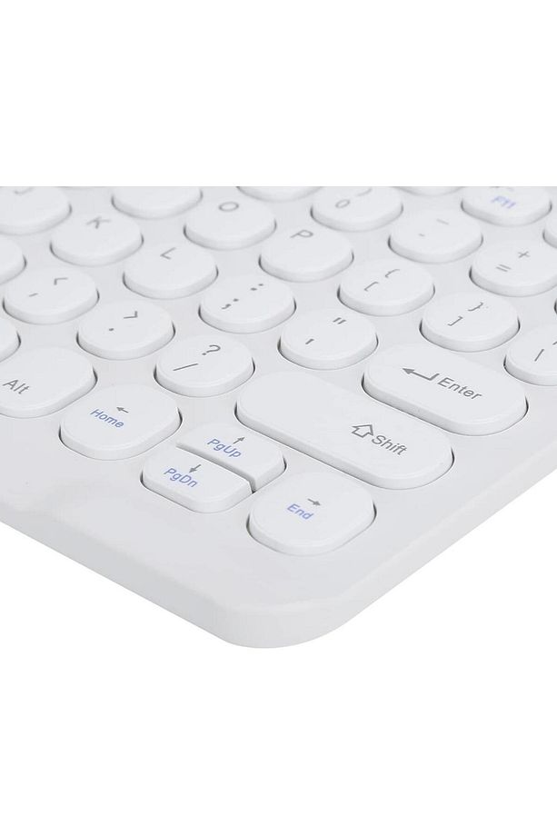 Apple iPad Pro 6. Nesil 12.9" Uyumlu Kablosuz Bluetooth Şarj Edilebilir Yuvarlak Tuşlu Klavye - Beya - 2