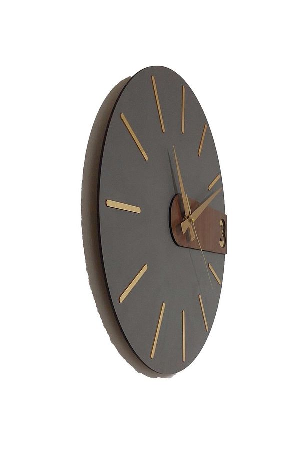 Modern Şık Rustik Vıp Dekoratif Katmanlı 40cm Duvar saati - 6